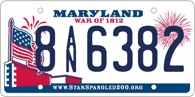 MD license plate 8AN6382