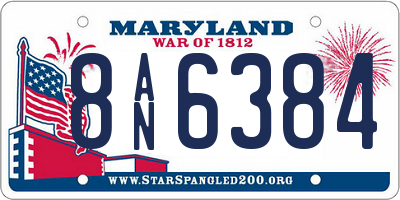 MD license plate 8AN6384