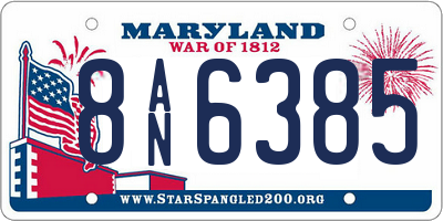 MD license plate 8AN6385