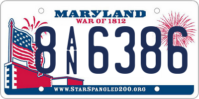 MD license plate 8AN6386