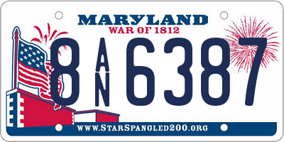MD license plate 8AN6387