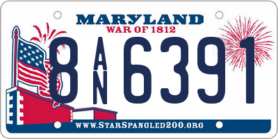 MD license plate 8AN6391