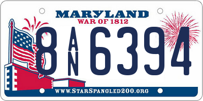 MD license plate 8AN6394