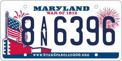 MD license plate 8AN6396