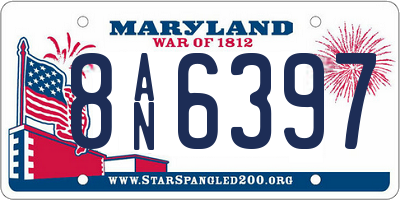 MD license plate 8AN6397