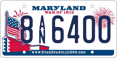 MD license plate 8AN6400