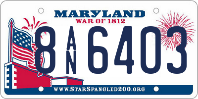 MD license plate 8AN6403