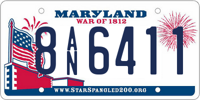 MD license plate 8AN6411