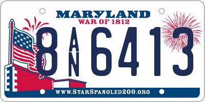 MD license plate 8AN6413