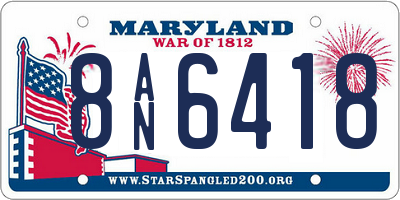 MD license plate 8AN6418