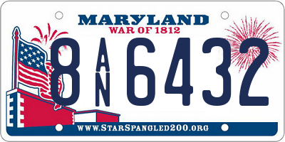 MD license plate 8AN6432