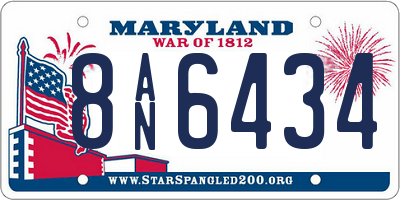 MD license plate 8AN6434