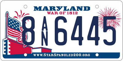 MD license plate 8AN6445