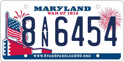 MD license plate 8AN6454