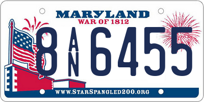 MD license plate 8AN6455