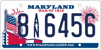 MD license plate 8AN6456