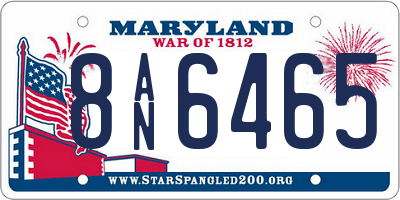 MD license plate 8AN6465
