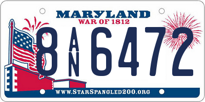 MD license plate 8AN6472