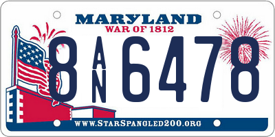 MD license plate 8AN6478