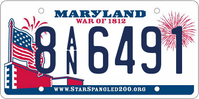 MD license plate 8AN6491
