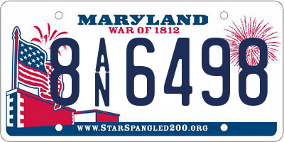 MD license plate 8AN6498