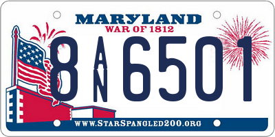 MD license plate 8AN6501