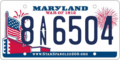 MD license plate 8AN6504