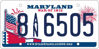 MD license plate 8AN6505