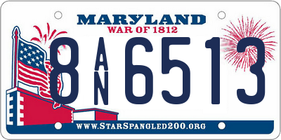 MD license plate 8AN6513