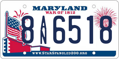 MD license plate 8AN6518