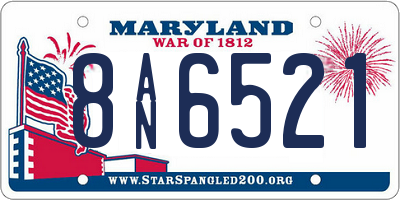 MD license plate 8AN6521