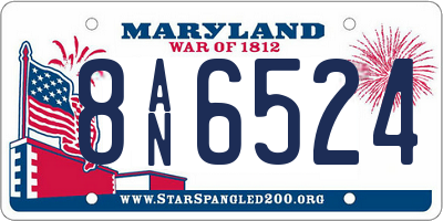 MD license plate 8AN6524