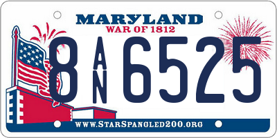 MD license plate 8AN6525