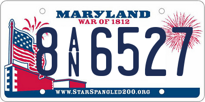 MD license plate 8AN6527