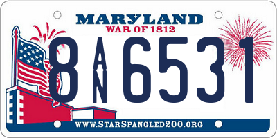 MD license plate 8AN6531