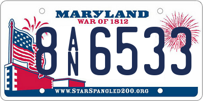 MD license plate 8AN6533