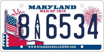 MD license plate 8AN6534