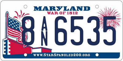 MD license plate 8AN6535