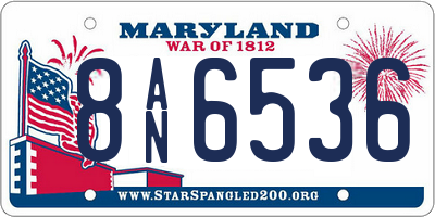 MD license plate 8AN6536