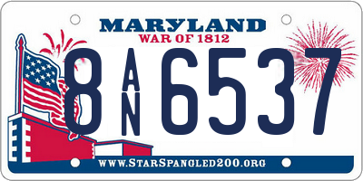 MD license plate 8AN6537