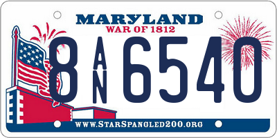 MD license plate 8AN6540