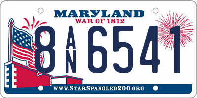 MD license plate 8AN6541