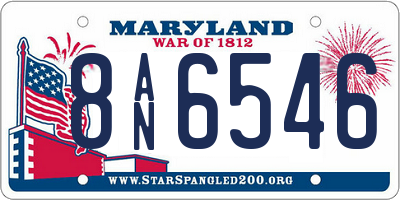 MD license plate 8AN6546