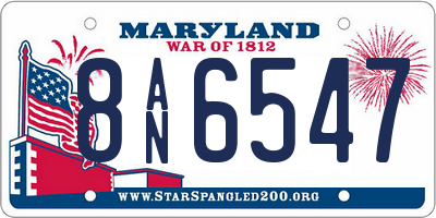 MD license plate 8AN6547