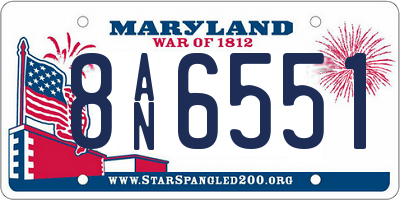 MD license plate 8AN6551