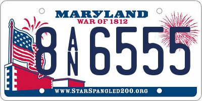 MD license plate 8AN6555
