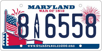 MD license plate 8AN6558