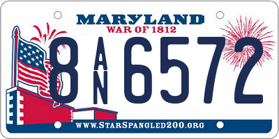 MD license plate 8AN6572