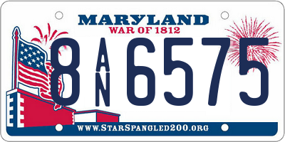 MD license plate 8AN6575