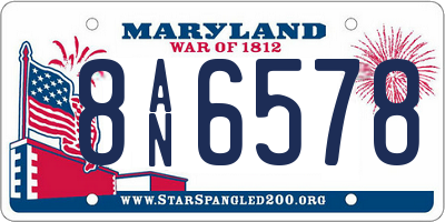 MD license plate 8AN6578